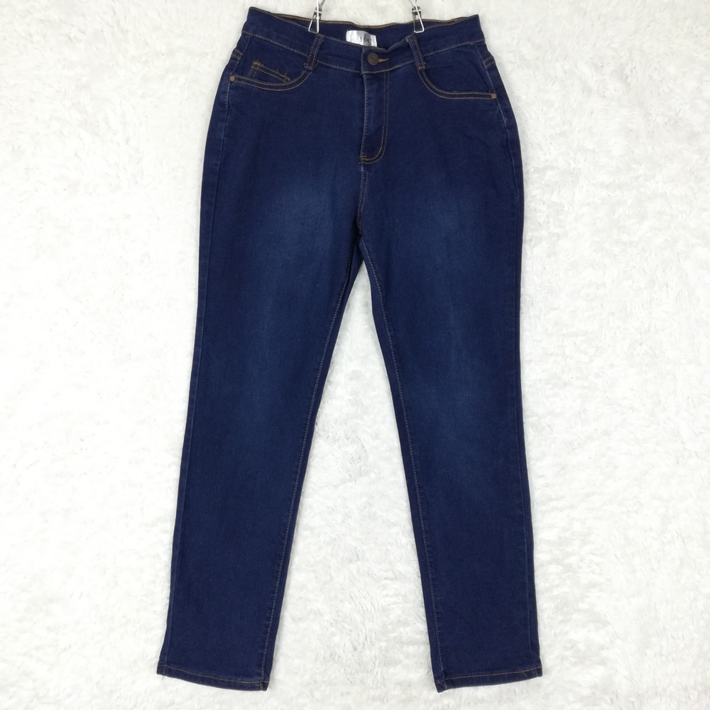 Just Be... Womens Jeans Skinny Blue Denim Dark Wash Mid Rise Stretch M